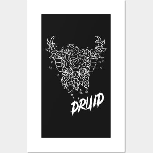 Druid Crest (White) Posters and Art